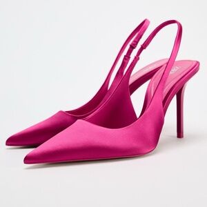 Used once 
Elegant Pink Slingback Heels
